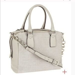 Marc Fisher NWT! Kyra Grey Leather Satchel Bag